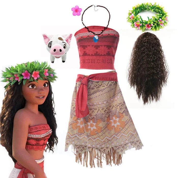 Fantasia Infantil Moana com Acessórios