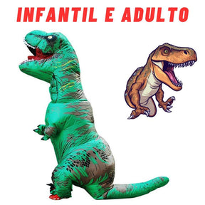Fantasia Inflável Tiranossauro Luxo - Infantil e Adulto